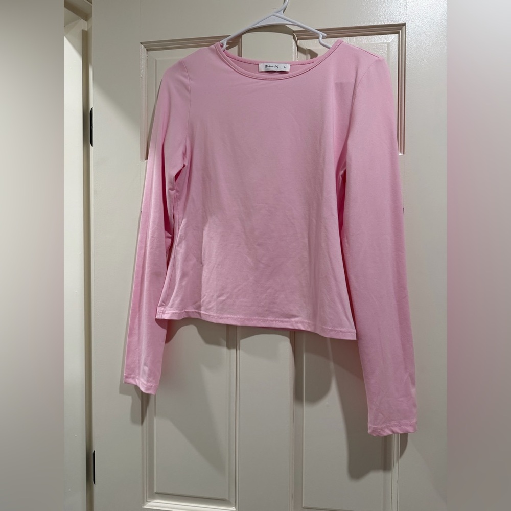 Women's Long-Sleeve Crewneck Top - Pink